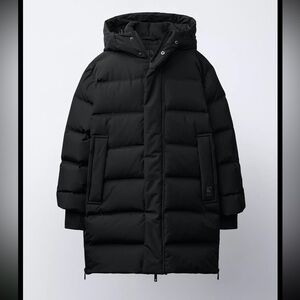 ZARA WATER REPELLENT LONG DOWN COAT 50% FEATHER AND 50% DOWN